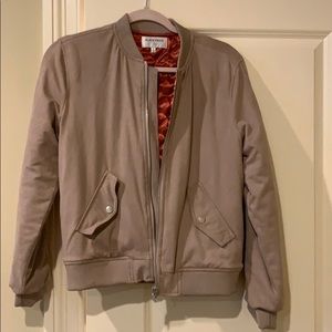 Faux suede bomber